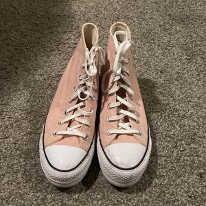 Light Pink Hightop Platform Converse